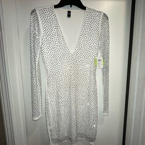 NWT White Rhinestone Embellished holiday New Year’s dress